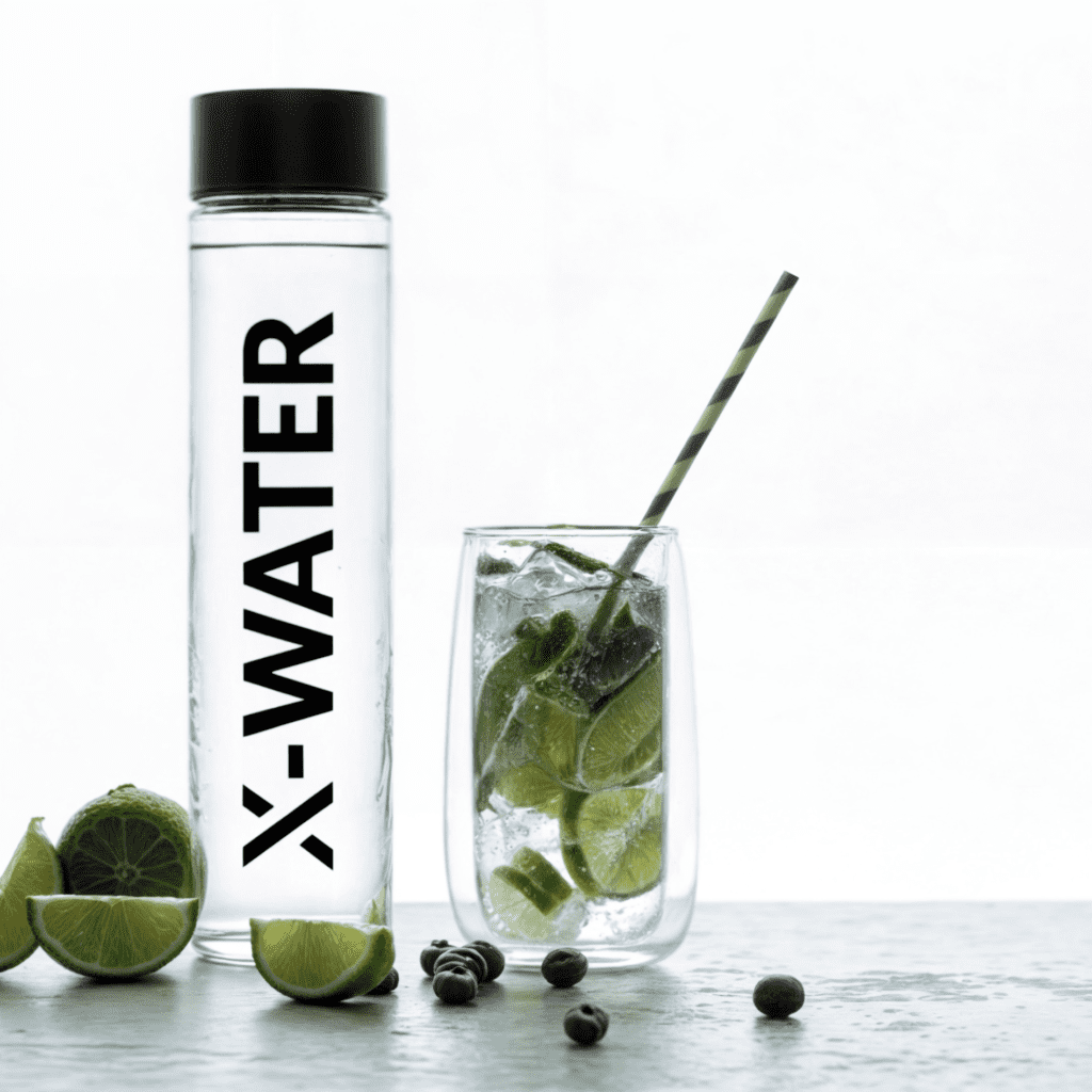 bouteille xwater eau pure avec du citrom